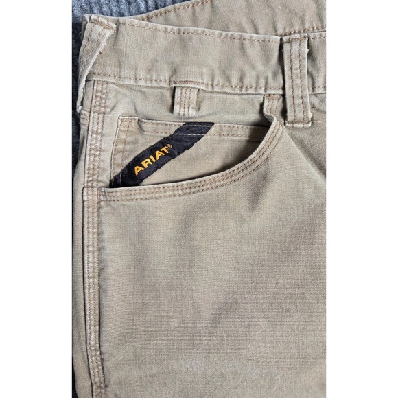 ARIAT REBAR M7 Slim Straight Leg Men Tan Work Pants Size 34x30 - Picture 12 of 12